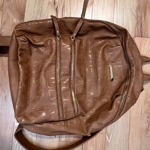 Steve Madden Brown faux brown leather backpack